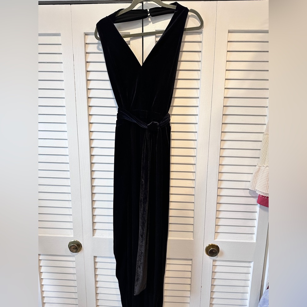 Banana Republic Black Velvet Maxi Jumpsuit